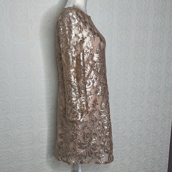 Mango | Sheer Sequin Mini Dress with 3/4 Flared Sleeves - Picture 10 of 13